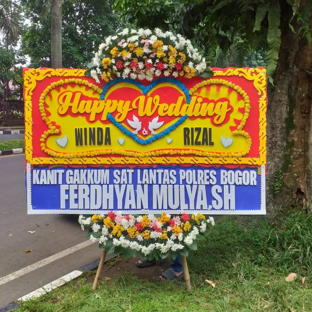 Bunga Papan Happy Wedding